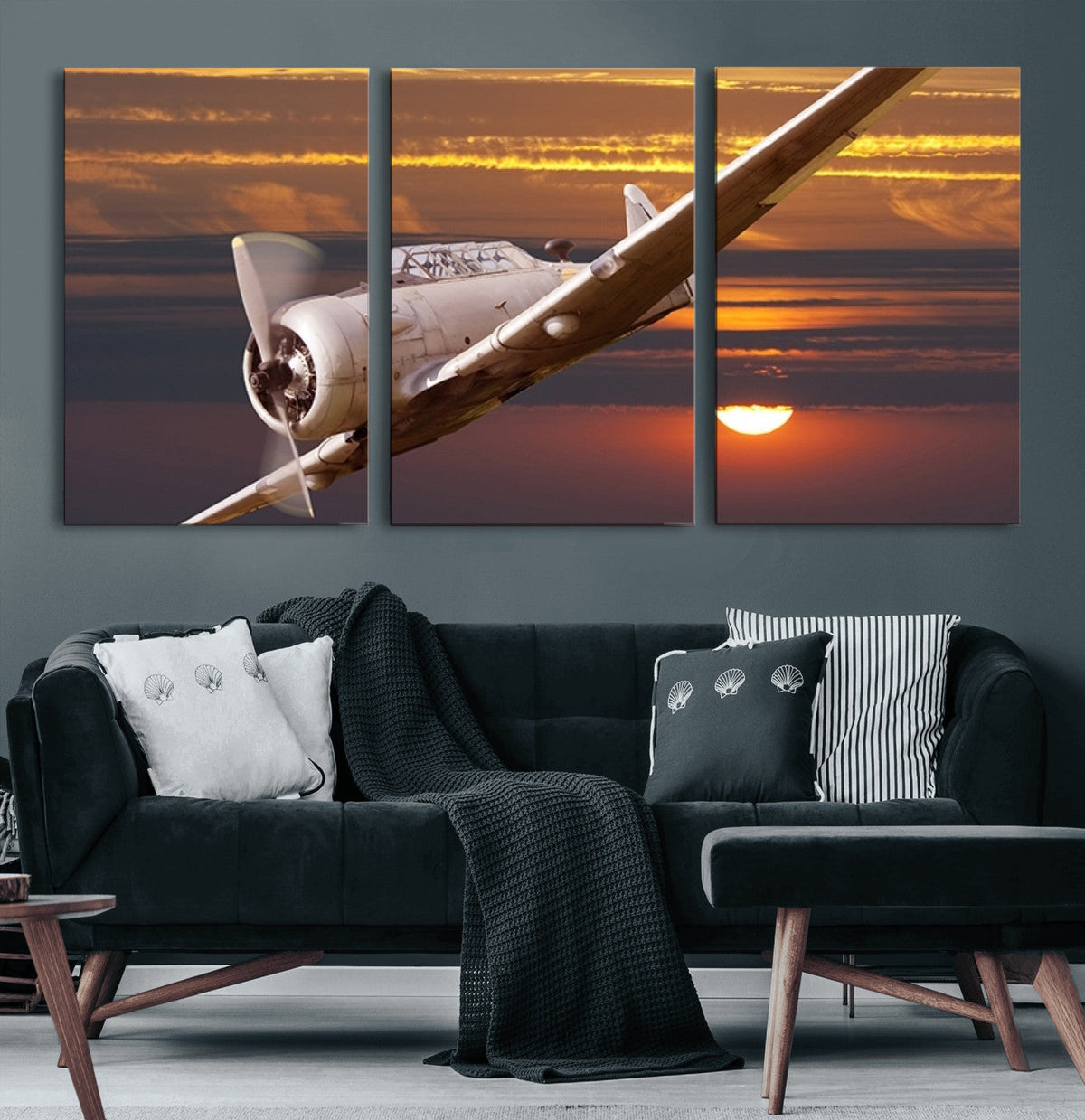 Old War Plane Wall Art Canvas Print