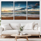 Ocean Beach Wall Art Canvas Print Sunset Artwork Print