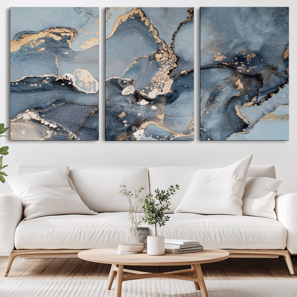 Multipanel Marble Fluid Effect Wall Art Abstract Canvas Wall Art Print