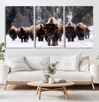 Bison Wall Art Canvas Print, Bison Herd Canvas Wall Art