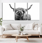 Fanny Scottish Highland Cow Cattle Art Print Farmhouse Wall Art Canvas Print