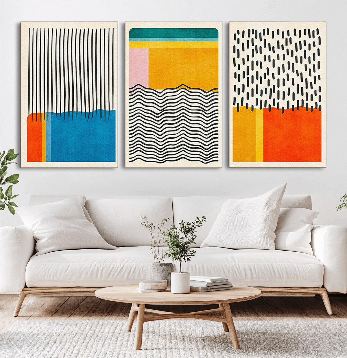 Canvas Print Wall Art Abstract Illustration Art Boho, Framed Abstract Boho Art