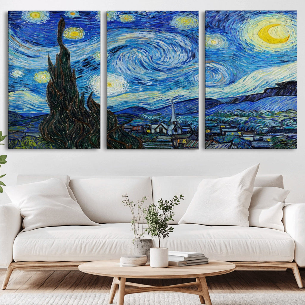 Vincent Van Gogh The Starry Night Abstract Wall Art Canvas Print