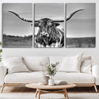 Texas Longhorn Cow Wall Art, Texas Longhorn Canvas, Cattle