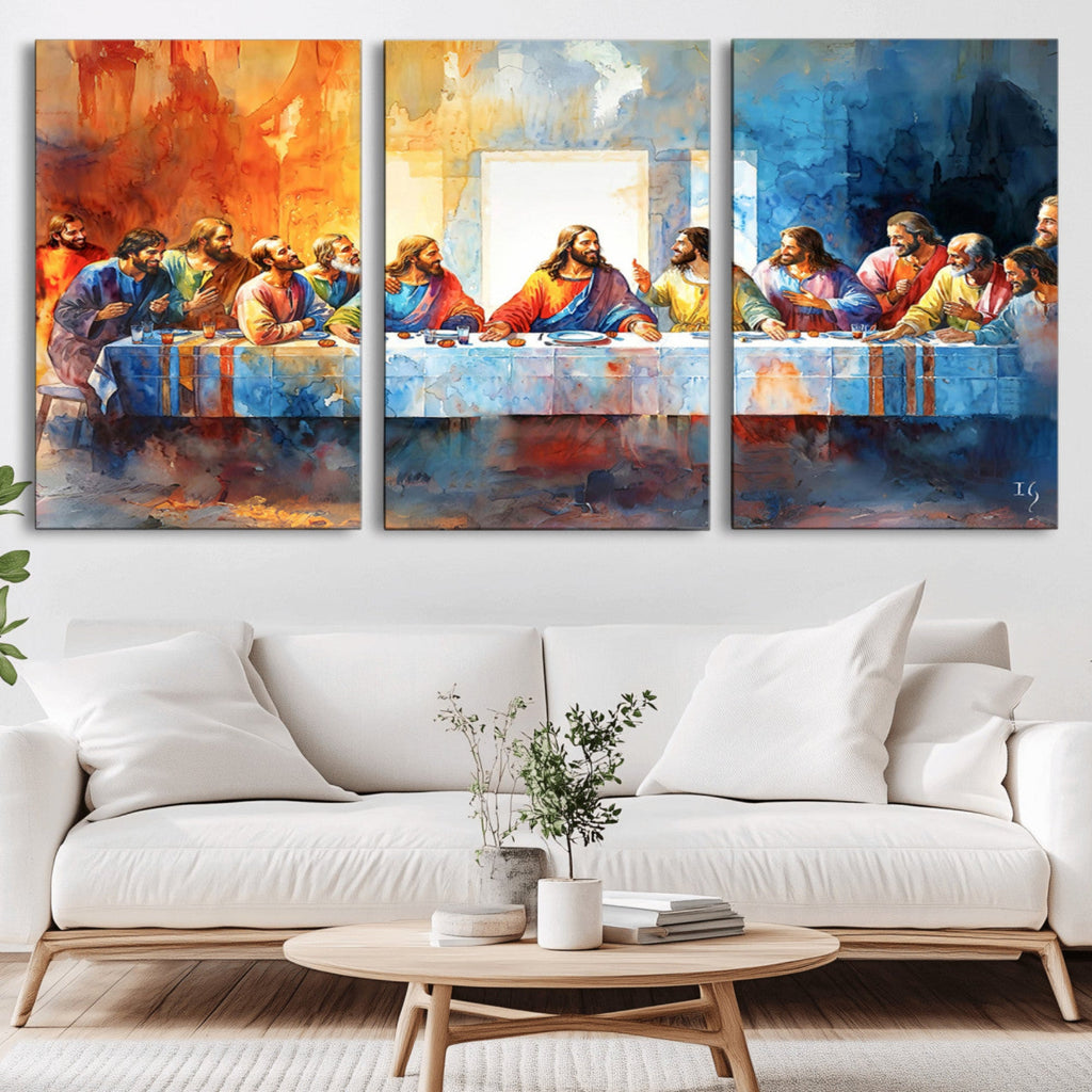 Abstract Watercolor The Last Supper Wall Art