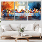 Abstract Watercolor The Last Supper Wall Art
