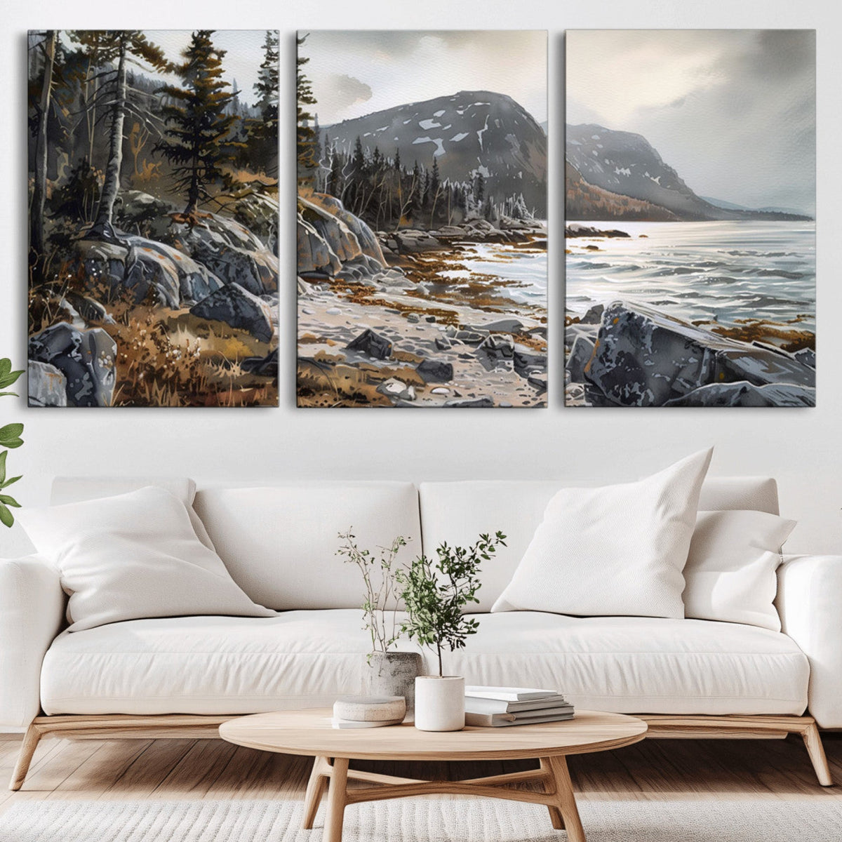 Serene Coastal View of Acadia National Park