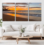 Sunset Wall Art Print - Stunning Beach Sunset Canvas Artwork