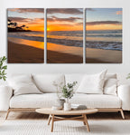 Tropical Beach Wall Art | Framed Sunset Ocean Canvas
