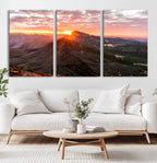 Mountain Sunrise Wall Art | Framed Alpine Ridge Canvas