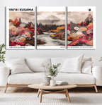 Yayoi Kusama Wall Art Canvas Print, Framed Large Abstract Kusama Polka Dot Art, Modern Home Office Decor