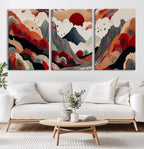 Abstract Mountain Wall Art Canvas Print | Vibrant Stylized Landscape