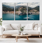 Amalfi Coast Wall Art | Framed Italian Seaside Canvas