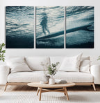 Underwater Surf Wall Art | Framed Ocean Wave Canvas Artwork