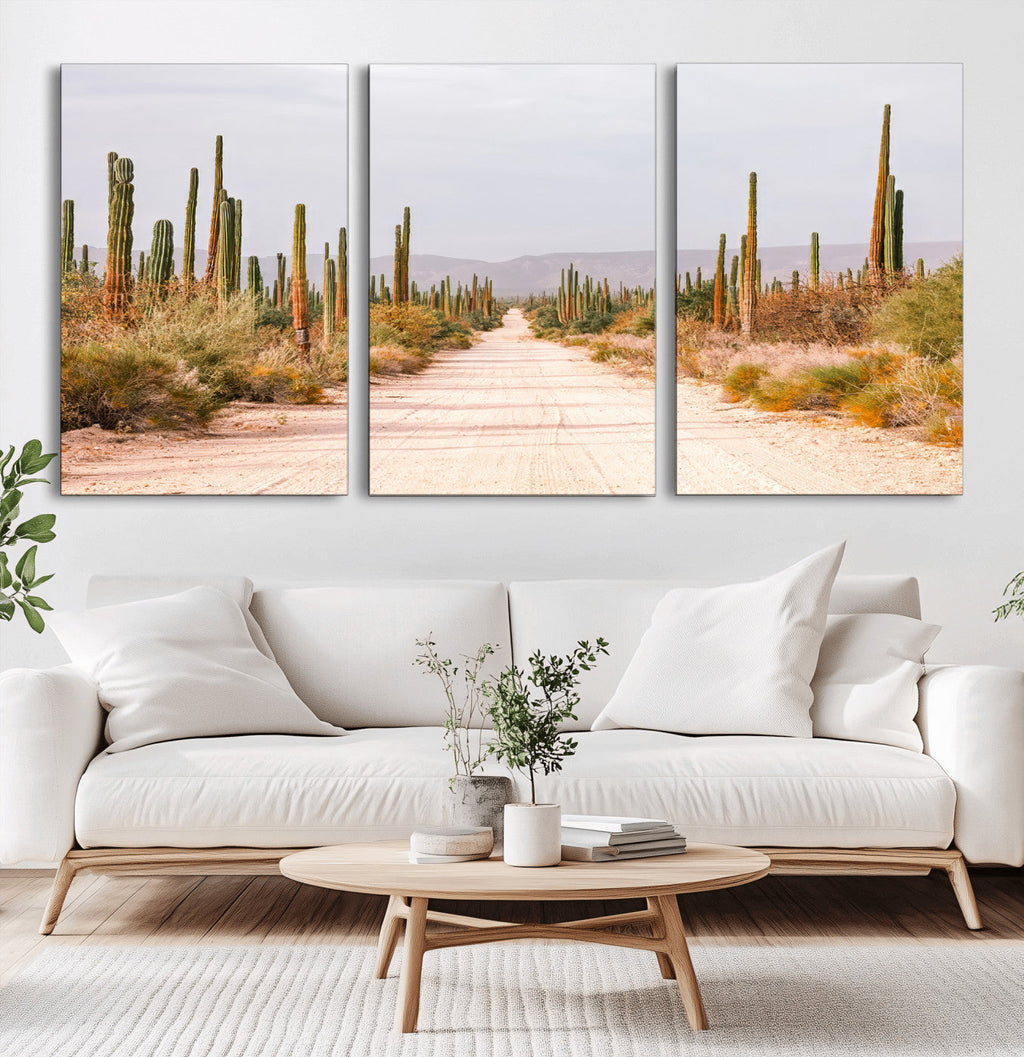 Desert Cactus Wall Art | Framed Southwestern Canvas Artwork
