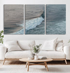 Ocean Waves Wall Art Canvas Print, Framed Coastal Serenity Surf Scene