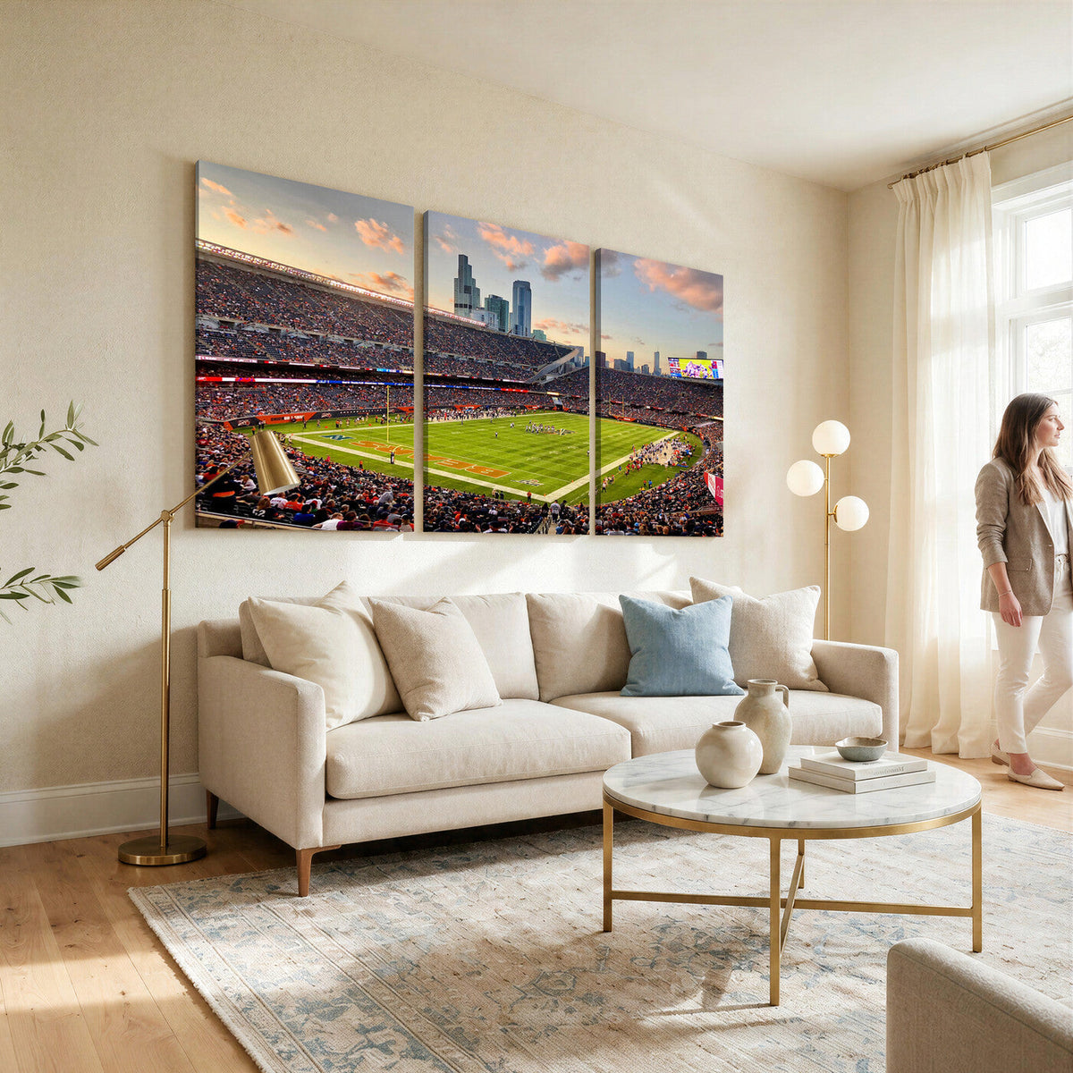 Chicago Bears Soldiers Field Wall Art Canvas Print, Man Cave Wall Decor