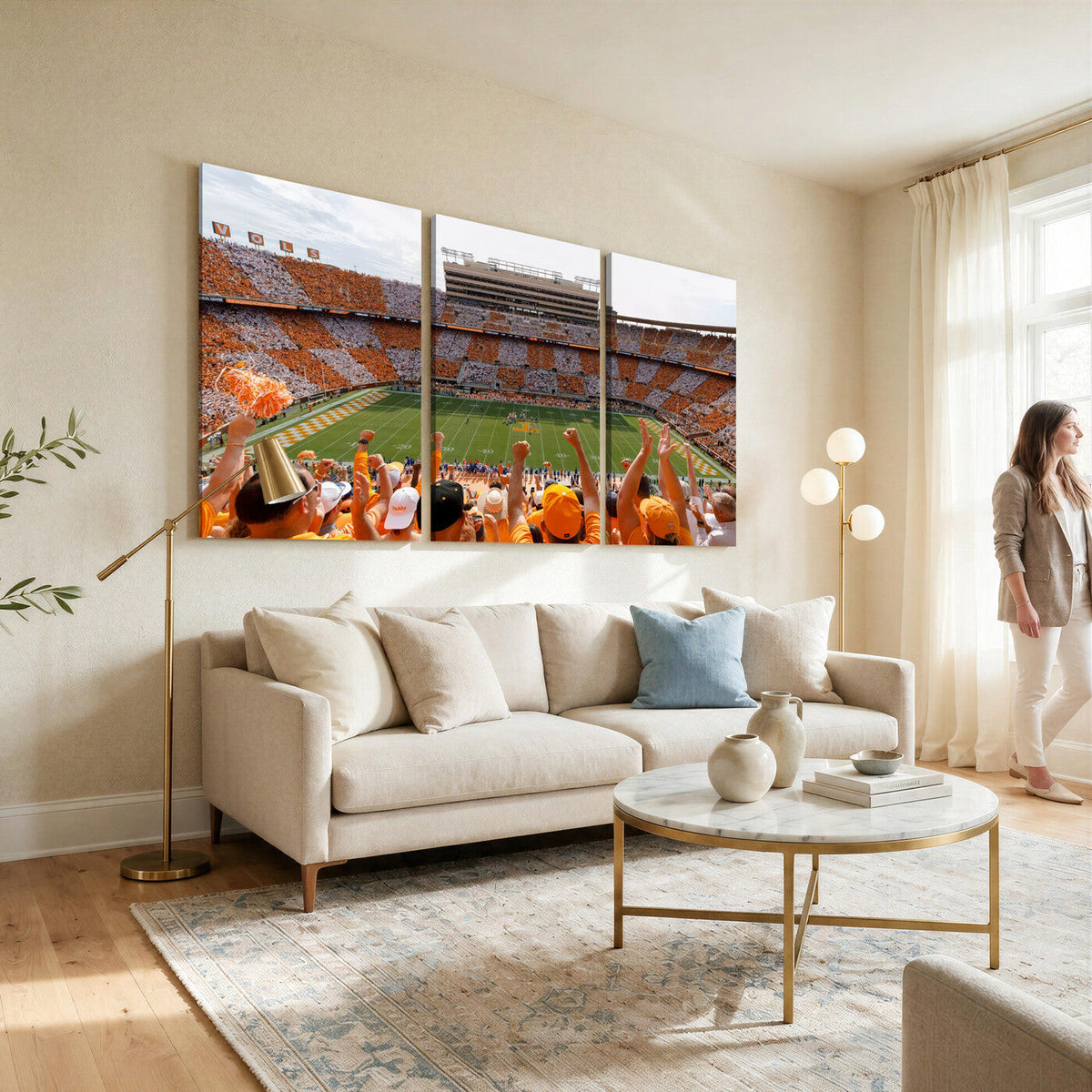 Tennessee Neyland Stadium Wall Art, Sports Arena Canvas, Home Bar Wall Decor