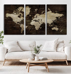 World Map Wall Art Canvas Print | Framed Travel Map Wall Art