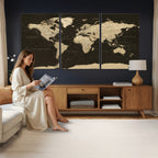 World Map Canvas Print | Framed World Map Wall Art for Couples