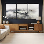 Foggy Forest Wall Art Canvas Print, Misty Pine Tree Landscape