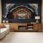 Abstract Wood Grain Canvas Print, Tree Ring Pattern Wall Art, Extra Large Living Room Wall Decor