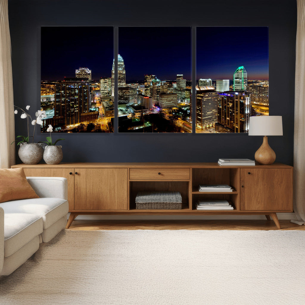 Atlanta Skyline Wall Art Canvas Print | Modern Cityscape