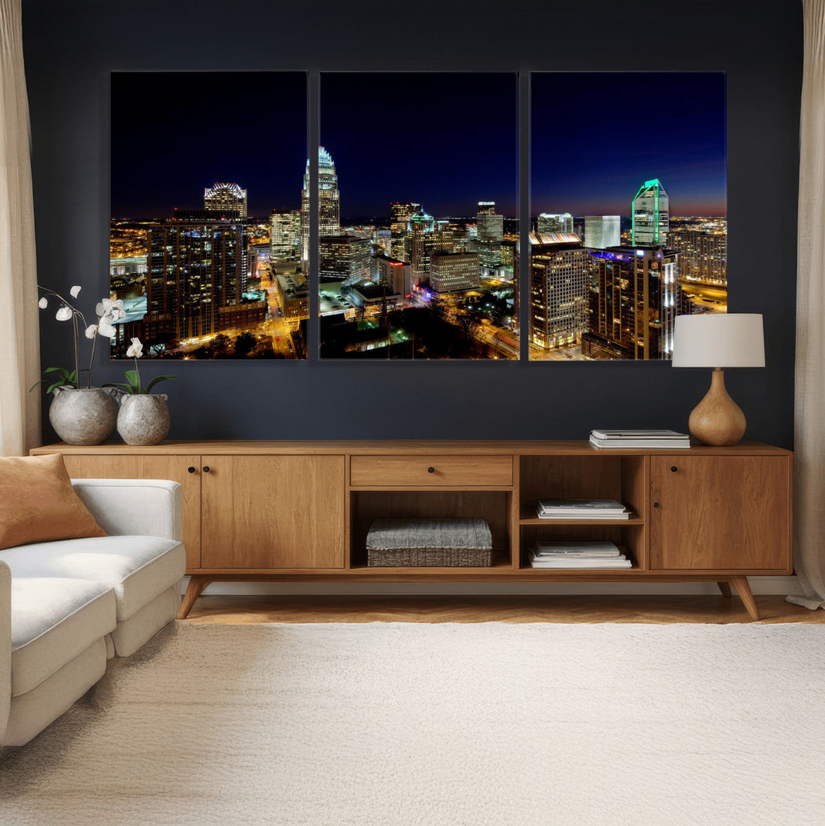 Atlanta Skyline Wall Art Canvas Print | Modern Cityscape