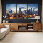 Atlanta Skyline Wall Art Canvas Print, Atlanta Downtown Night Cityscape