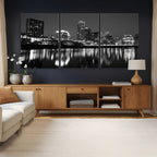 Austin Skyline Wall Art Canvas Print, Austin Downtown Night Cityscape