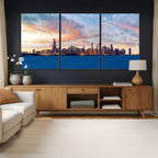 Chicago Wall Art Canvas Print - Chicago City Downtown Night Cityscape