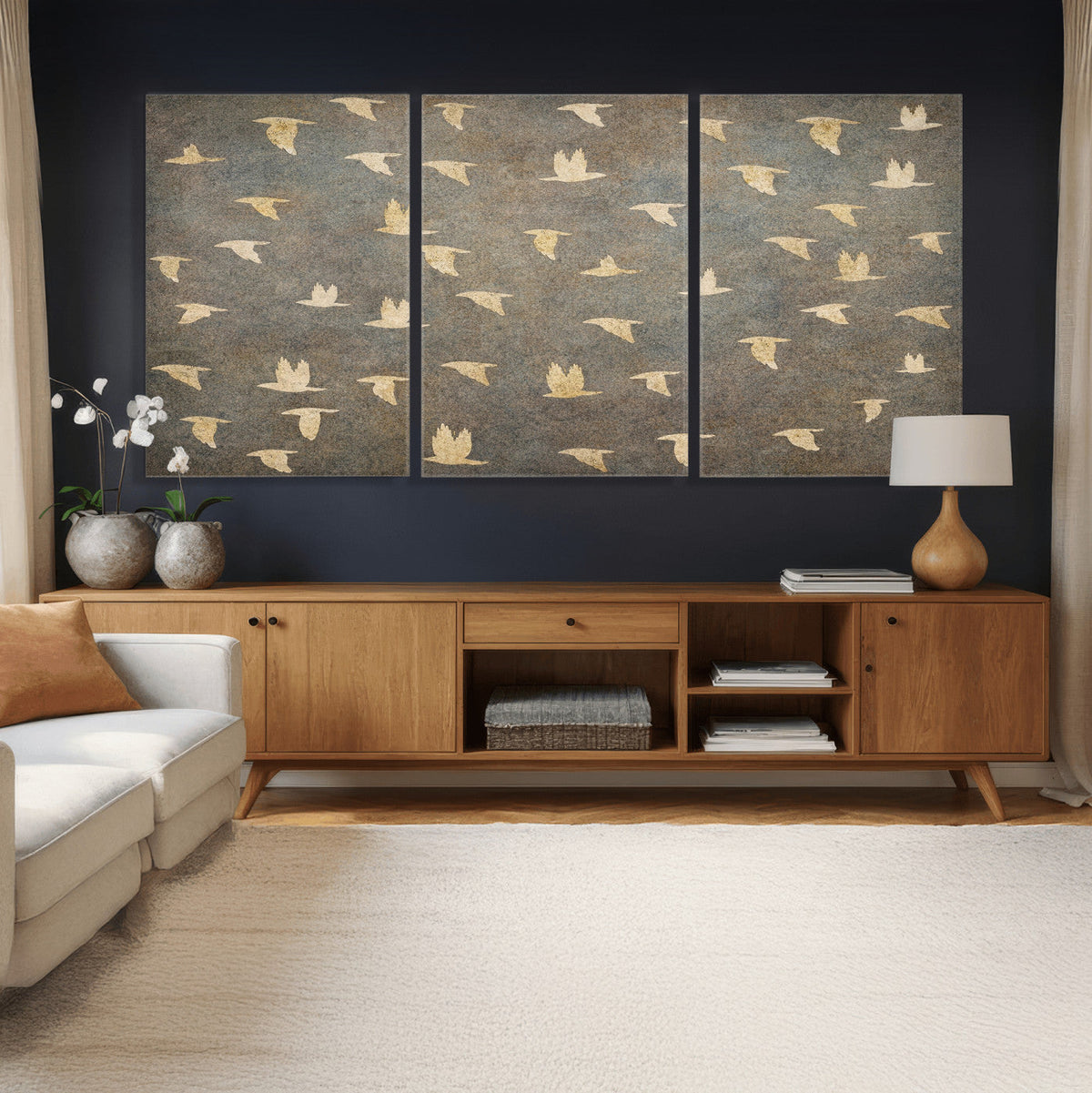 Abstract Birds Wall Art Canvas Print