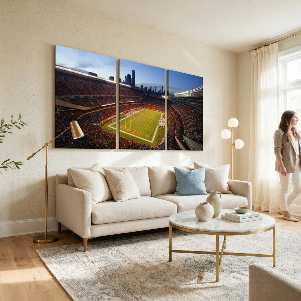 Chicago Bears Soldier Field Canvas Wall Art, NFL Stadium Panorama