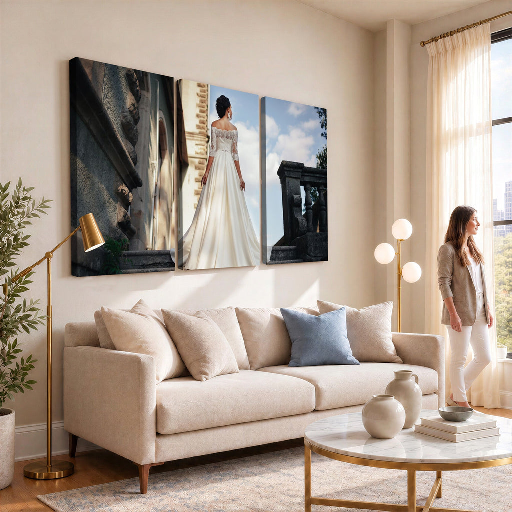Custom 3 Panel Canvas Print, Personalized Photo Split Wall Art Set