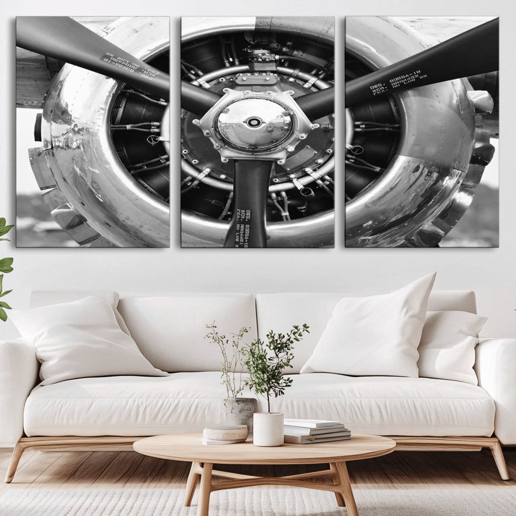Vintage Airplane Wall Art Canvas Print