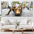 Charging Bull Wall Art Canvas Print