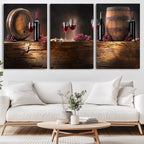 Wine and Barrels Wall Art Canvas Print