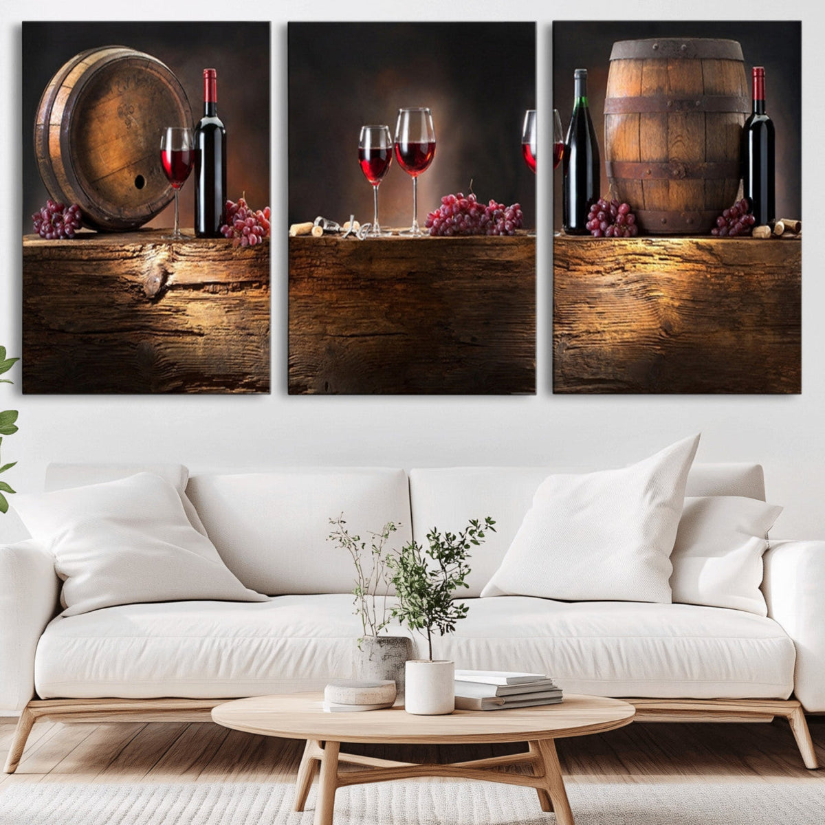 Wine and Barrels Wall Art Canvas Print