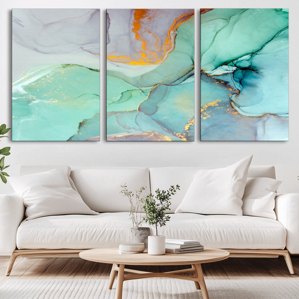 Colorful Marble Fluid Effect Canvas Wall Art Print