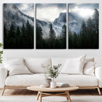 Wall Art Foggy Forest Landscape Canvas Print