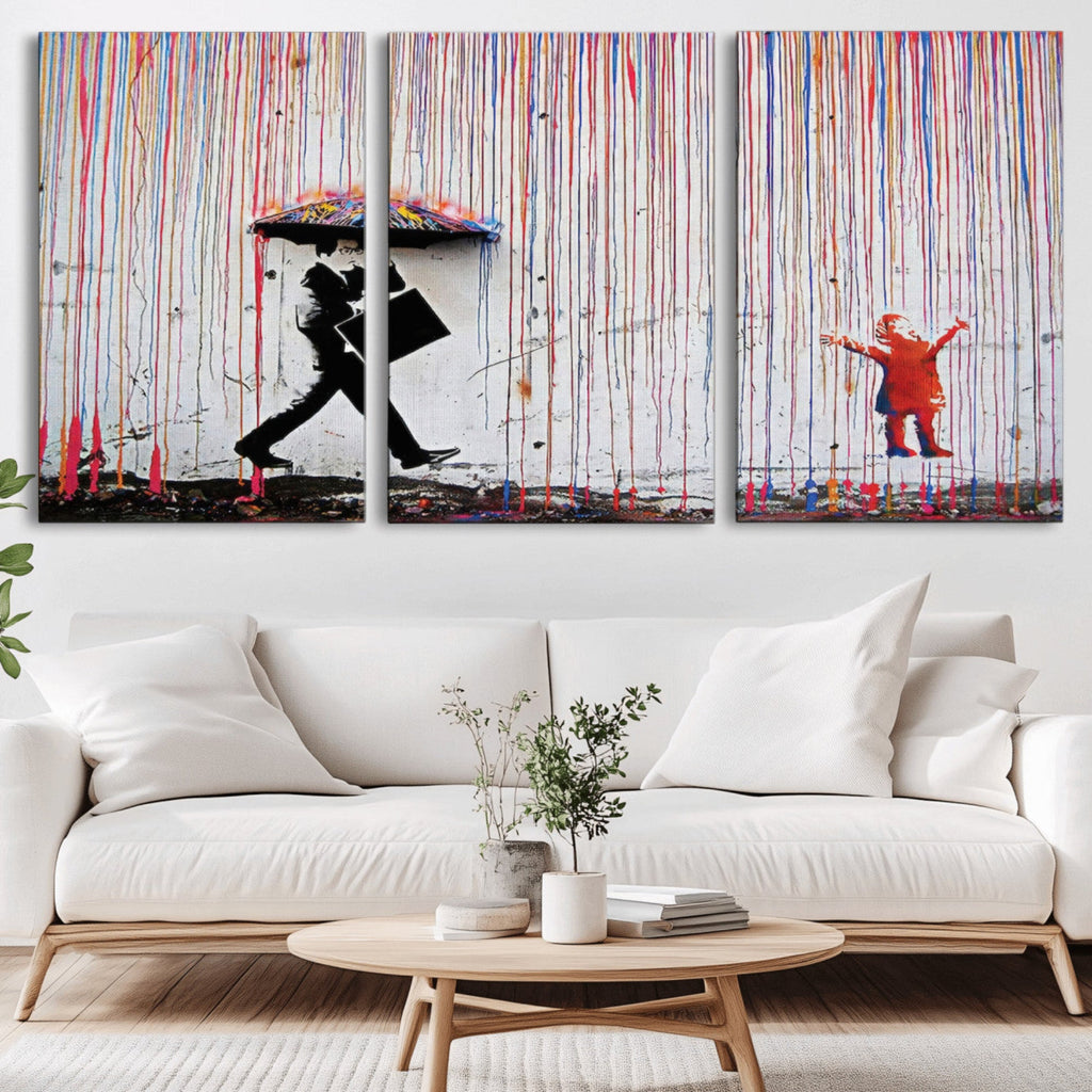 Banksy Wall Art Canvas Print | Framed Graffiti Street Art Picture