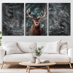 Wall Art Deer Art Animal Canvas, Framed Wall Art Deer Canvas