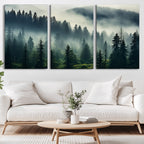 Captivating Misty Forest Wall Art, Foggy and Serene Atmosphere Canvas Print