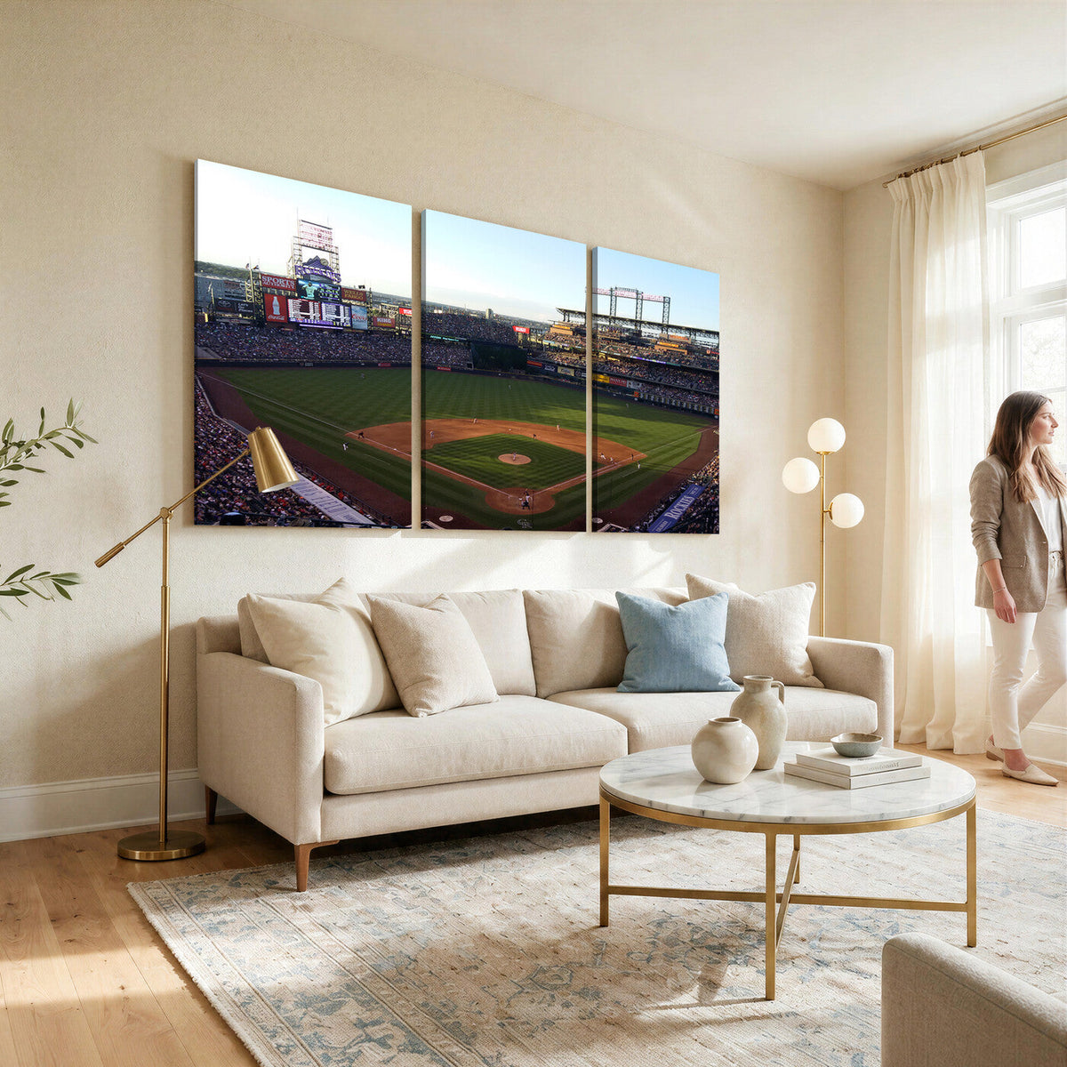 Colorado Rockies Coors Field Wall Art Canvas Print, MLB Baseball Stadium