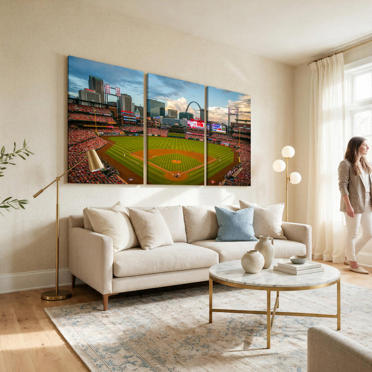 St. Louis Cardinals Baseball Team Print, Busch Stadium Wall Art, Framed and Ready to Hang