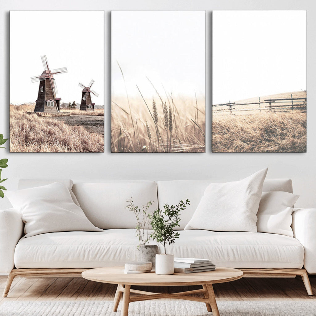Farm Prints, Set of 6 Farmhouse Wall Art Canvas, Country House Decor