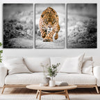 Jaguar Wall Art Canvas Print, Majestic Big Cat in Focused Pursuit
