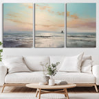 Abstract Ocean Wall Art, Boat Wall Art Canvas Print