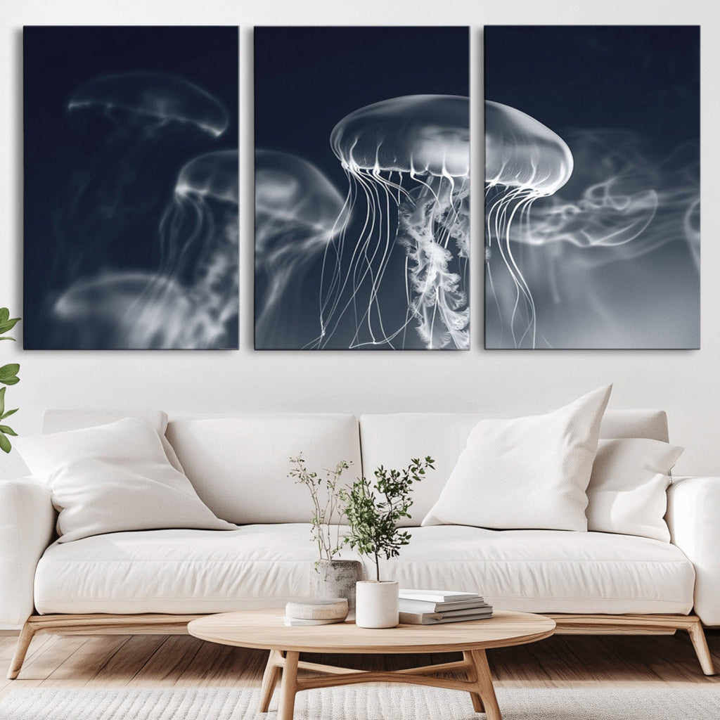 Jellyfish Wall Art Canvas Print, Modern Abstract Jellyfish