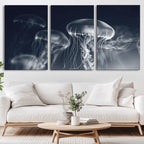 Jellyfish Wall Art Canvas Print, Modern Abstract Jellyfish